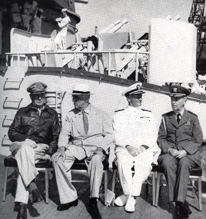 MacArthur, Roosevelt, Nimitz, and Leahy 